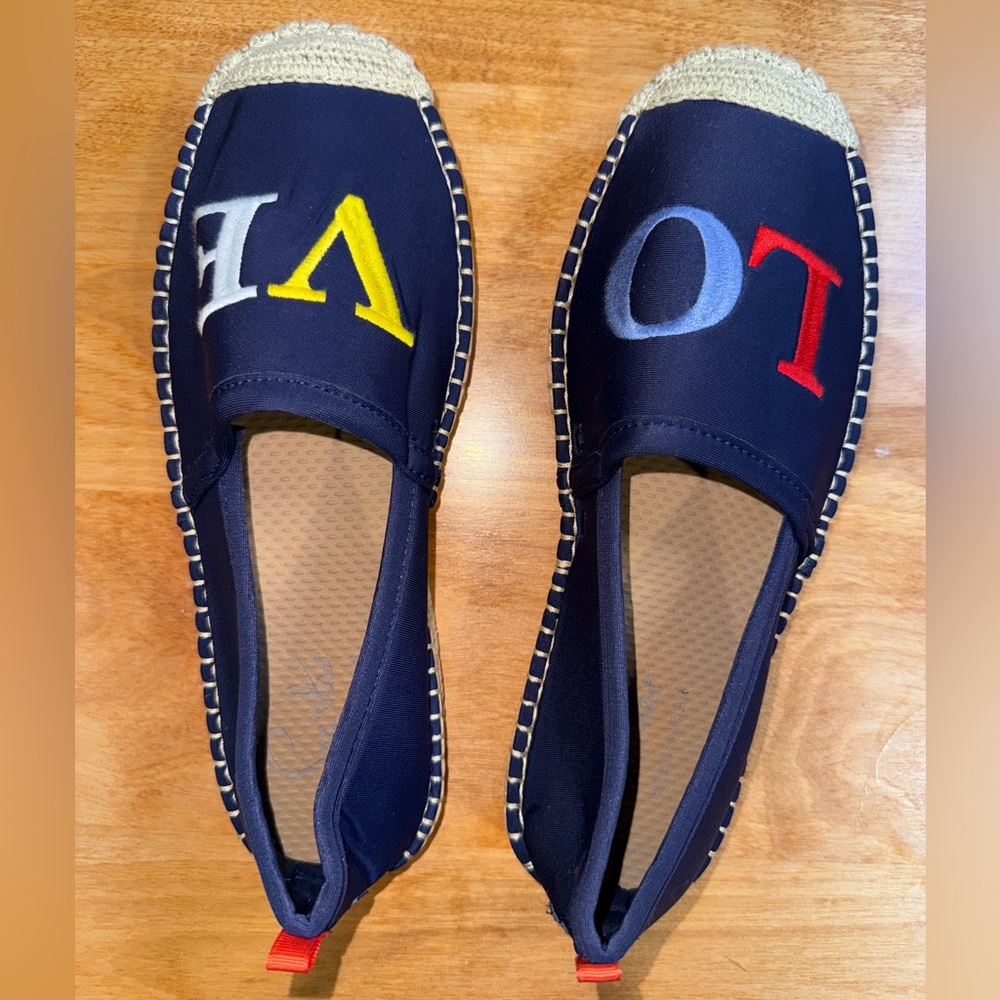 Navy Espadrilles with Vibrant Lettering - Picture 2 of 5